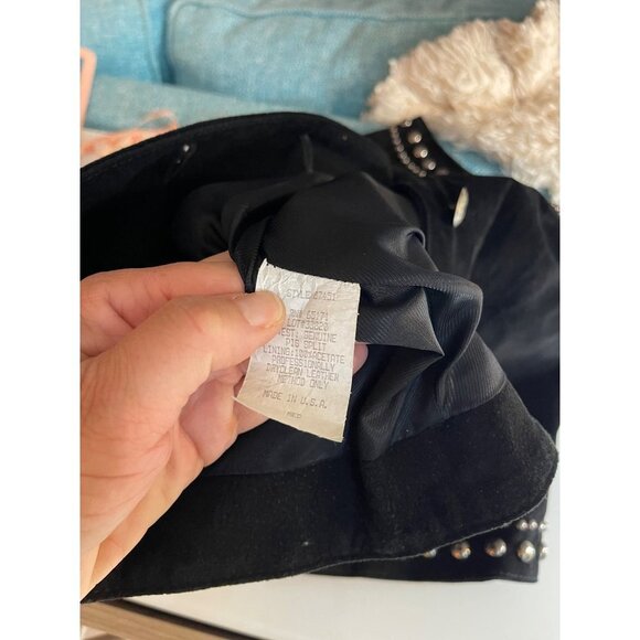 Frontier Collection Vintage Womens Vest Size M Black Studded Suede Phoenix USA - Picture 8 of 9